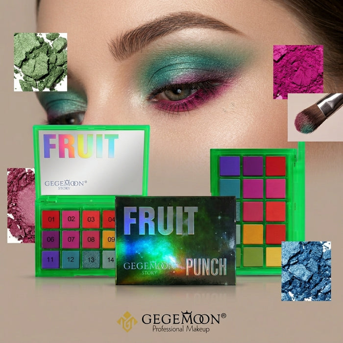 Fruity Punch 15-Color Eyeshadow Palette – Vibrant Tropical & Colorful Shades for Bright & Bold Eye Makeup