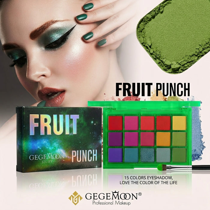 Fruity Punch 15-Color Eyeshadow Palette – Vibrant Tropical & Colorful Shades for Bright & Bold Eye Makeup