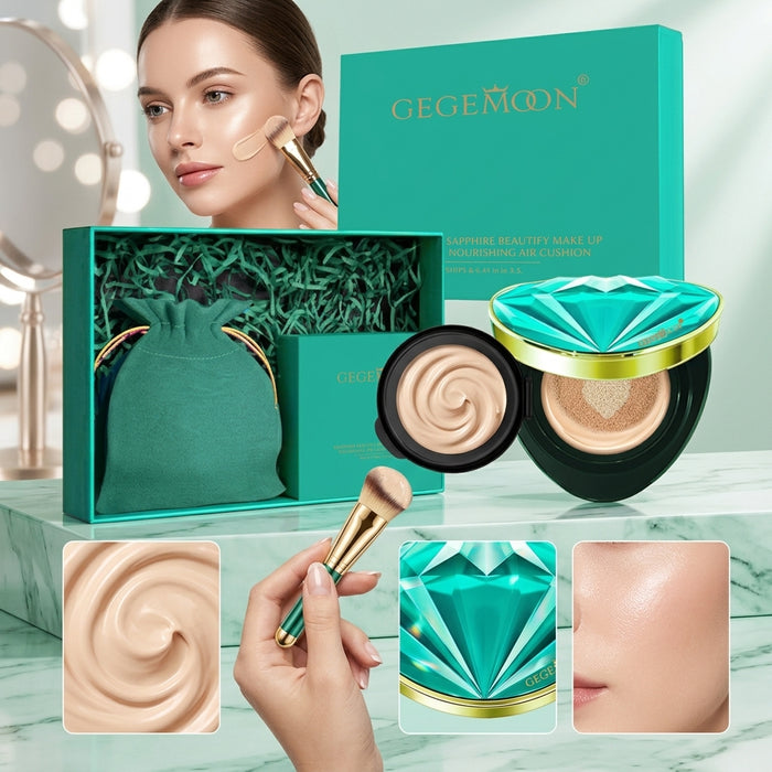 2-in-1 Fancy Air Cushion Foundation & Concealer – Lightweight Full Coverage, Natural Glow & Long-Lasting Makeup (Shade 3)