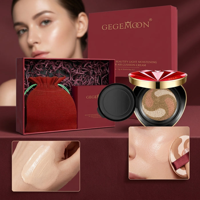 2-in-1 Fancy Air Cushion Foundation & Concealer – Lightweight Full Coverage, Natural Glow & Long-Lasting Makeup (Shade 4)