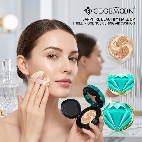 2-in-1 Fancy Air Cushion Foundation & Concealer – Lightweight Full Coverage, Natural Glow & Long-Lasting Makeup (Shade 3)