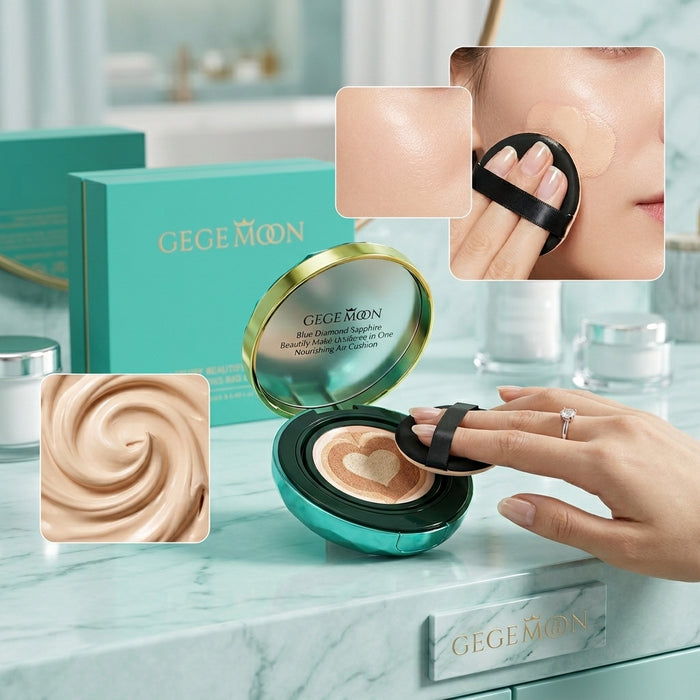 2-in-1 Fancy Air Cushion Foundation & Concealer – Lightweight Full Coverage, Natural Glow & Long-Lasting Makeup (Shade 3)